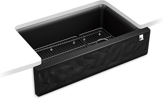 Cairn Undermount Single-bowl Farmhouse Kitchen Sink with Faceted Design