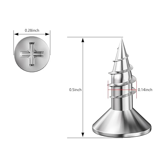(800Pcs) #6x1/2 Wood Screw Quick Metal Self Tapping Flat Head 304 Stainless Steel