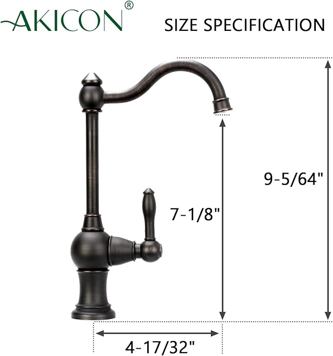 One-Handle Drinking Water Filter Faucet Water Purifier Faucet, Only for Cold Water (Oil Rubbed Bronze)