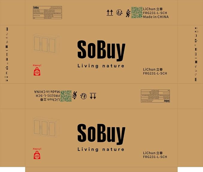 SoBuy Wall Cabinet Laundry Room, Medicine Cabinet for Bathroom Kitchen Garage, 3 Doors Wall Storage Cabinet with Adjustable Shelf, Black FRG231-L-SCH