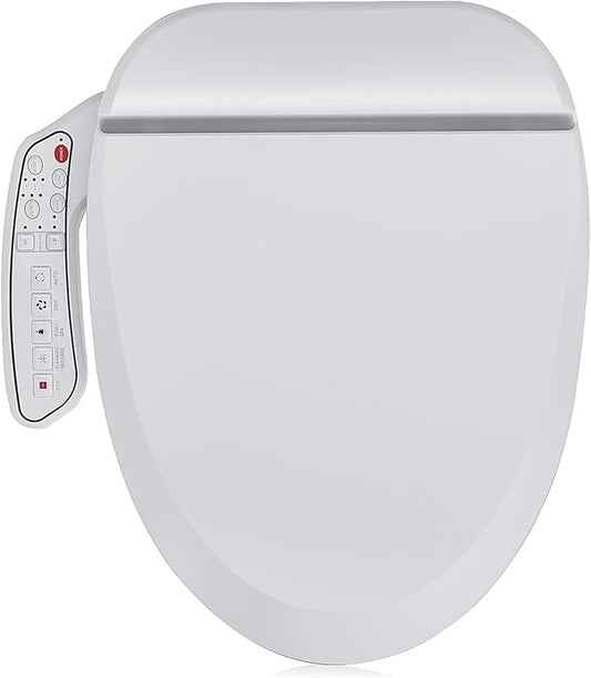 ZMJH ZMA102 Bidet Toilet Seat, Unlimited Warm Water, Vortex Wash, Electronic Heated, Warm Air Dryer, Rear and Front Wash, LED Light, Need Electricity, White, (Elongated)