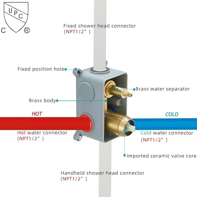Shower System ‎Brushed Gold Bathroom 10 Inch Rain Shower Head Ceiling Mount with Handheld Luxury High Pressure Shower Combo Set Shower Faucet Rough-in Valve Body and Trim Included
