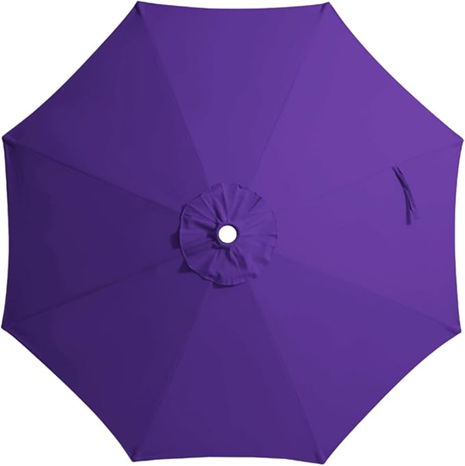 JEAREY 9 ft Patio Umbrella Replacement Canopy for 8 Ribs, Table Market Yard Umbrella Replacement Top Cover-Dark Purple (Canopy Only)