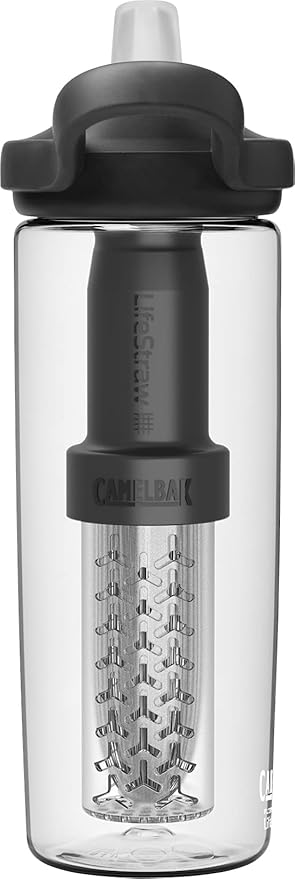 CamelBak eddy+ Water Filter Water Bottle by LifeStraw Integrated 2-Stage Filter Straw - For Hiking, Backpacking, Travel, and Emergency Preparedness