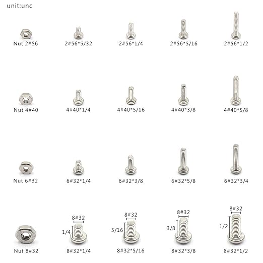 320pcs #2-56#4-40#6-32#8-32 UNC Stainless Steel Phillips Pan Head Machine Screws Nuts Assortment Kit