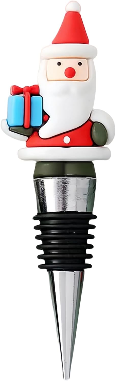 Xmas Decorative Wine Stopper,Cool Wine Bottle Stoppers for Glass Bottles,Crystal Bottle Stopper Fits Standard Bottles,Fancy Decors Wine Tools (Xmas1)