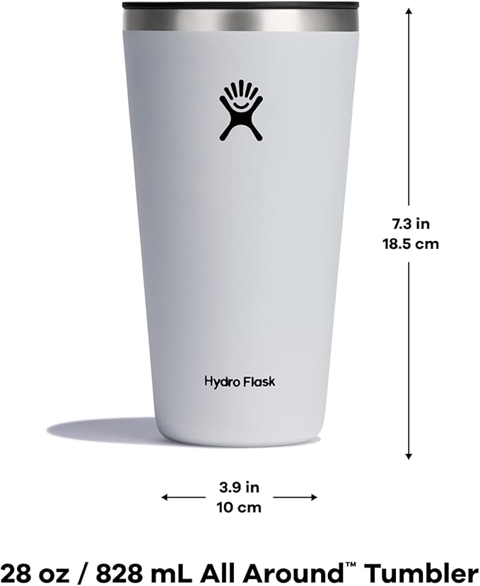 Hydro Flask All Around Stainless Steel Tumbler with Lid and Double-Wall Vacuum Insulation