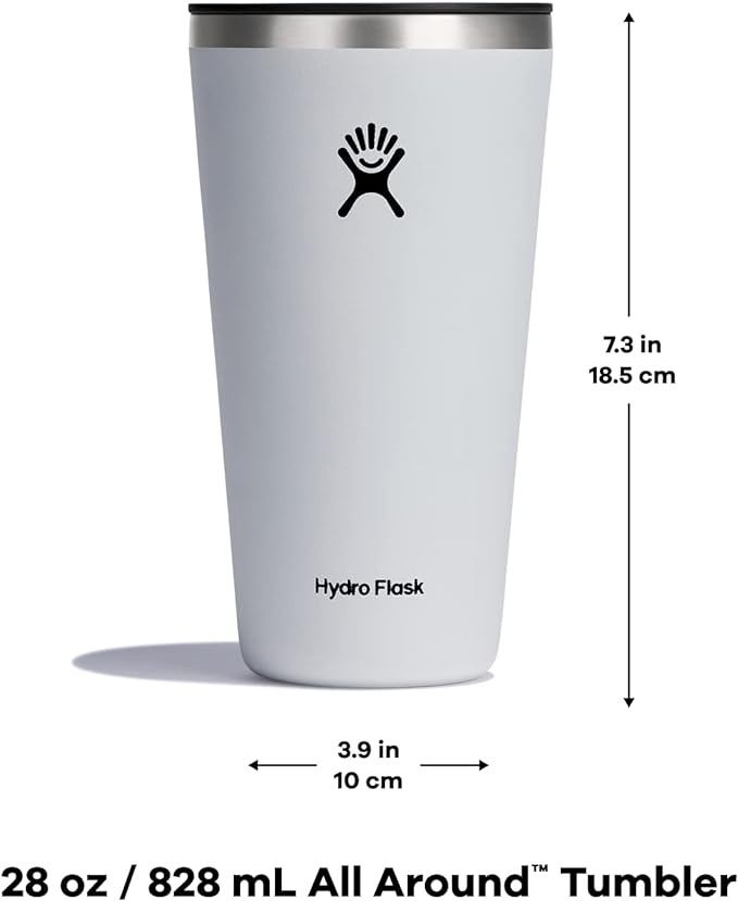 Hydro Flask All Around Stainless Steel Tumbler with Lid and Double-Wall Vacuum Insulation