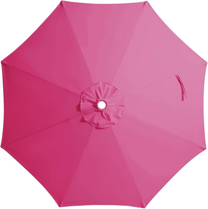 JEAREY 9 ft Patio Umbrella Replacement Canopy for 8 Ribs, Table Market Yard Umbrella Replacement Top Cover-Pink (Canopy Only)
