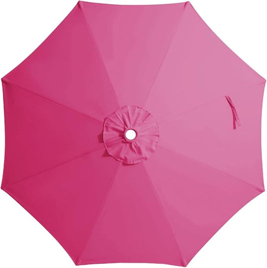 JEAREY 9 ft Patio Umbrella Replacement Canopy for 8 Ribs, Table Market Yard Umbrella Replacement Top Cover-Pink (Canopy Only)
