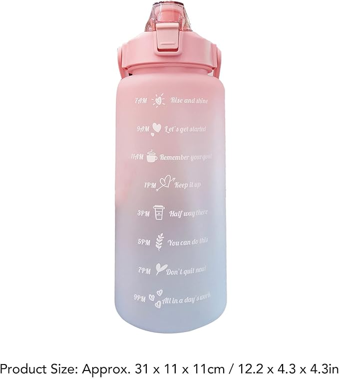 Frosted Gradient Color Rinking Bottles with Straw, Open Leakage Proof Sports Water Cup for Office, Gym, Outdoor(Pink)