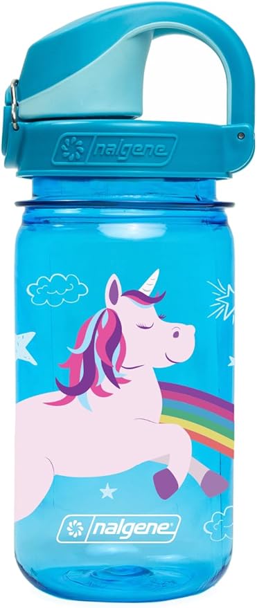 Nalgene Sustain Tritan BPA-Free Kids On The Fly Water Bottle Made with Material Derived from 50% Plastic Waste, Leak Proof, Durable, BPA Free, Carabiner Friendly, Reusable, 12 oz