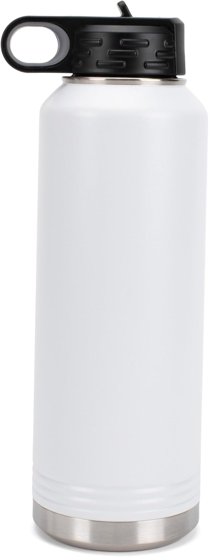 Elanze Designs Dog Dad Pawprint White 32 ounce Stainless Steel Water Bottle With Straw