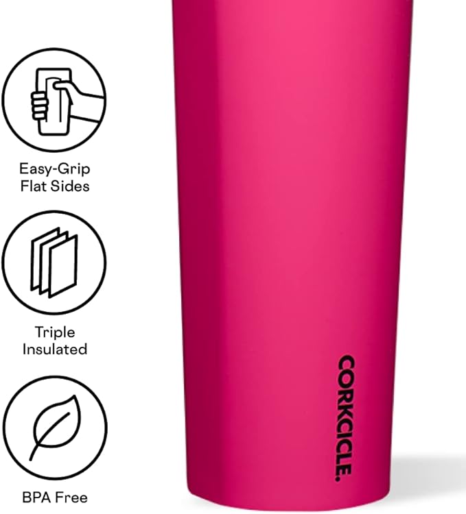 Corkcicle Sport Canteen Insulated Tumbler, Dragonfruit, 20 oz – Reusable Water Bottle Keeps Beverages Cold for 25 Hours & Hot 12 Hours – Cupholder Friendly Tumbler with Screw-On Cap