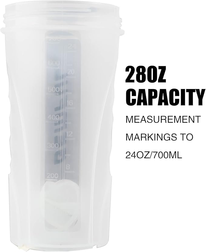 GEMFUL Shaker Bottle for Protein Mixes 28 oz BPA-Free Leak Proof Smothies Mixer Water Cups 2 Pack