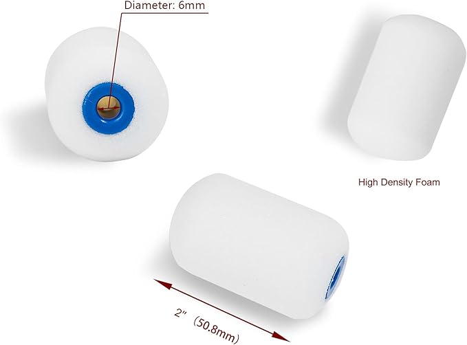 Mister Rui Foam Paint Roller, Mini Paint Roller 2 Inch Sponge Paint Roller Refills, Pack of 20, Small High Density Foam Paint Roller Refills Can be Used with Oil and Water Based Paints