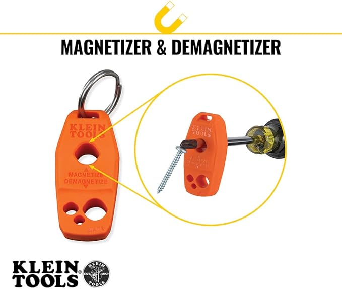 Klein Tools 85148 Screwdriver Set with Magnetizer / Demagnetizer for Magnetic Tips, Flathead and Phillips, Home Improvement, 9-Piece