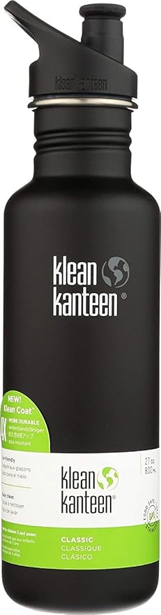 Klean Kanteen Classic Stainless Steel Singel Wall Non-Insulated Water Bottle with Sport Cap