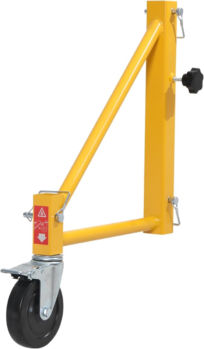 VEVOR 4-Pack Scaffold Outriggers, 1000 lbs Total Load Capacity Baker-Style Scaffolding Accessory with Swivel Casters, Carbon Steel Scaffold Wheel System with Rust Proof Galvanized Surface, Yellow