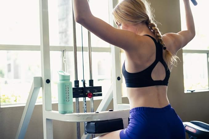 Coldest Sports Water Bottle - (Straw Lid), Leak Proof, Vacuum Insulated Stainless Steel, Hot Cold, Double Walled, Thermo Mug, Metal Canteen (40 oz, Purple Ombré Glitter)