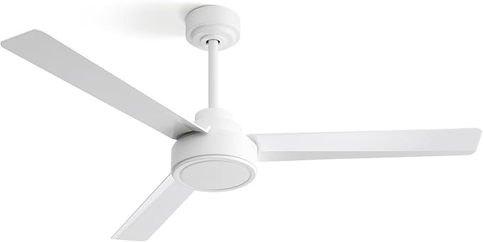 NicBex Ceiling Fan 52 Inch Ceiling Fan Without Light Ceiling Fans with 3 ABS Blades and Remote Control Reversible DC Motor Ceiling Fan for Bedroom, Living Room, White