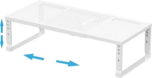 Expandable,Adjustable & Stackable Spice Rack, Cabinet Kitchen Countertop Shelf Organizer,Metal Pantry Storage Shelves - Space-Saving Storage Solution(1Pack/White/Large)