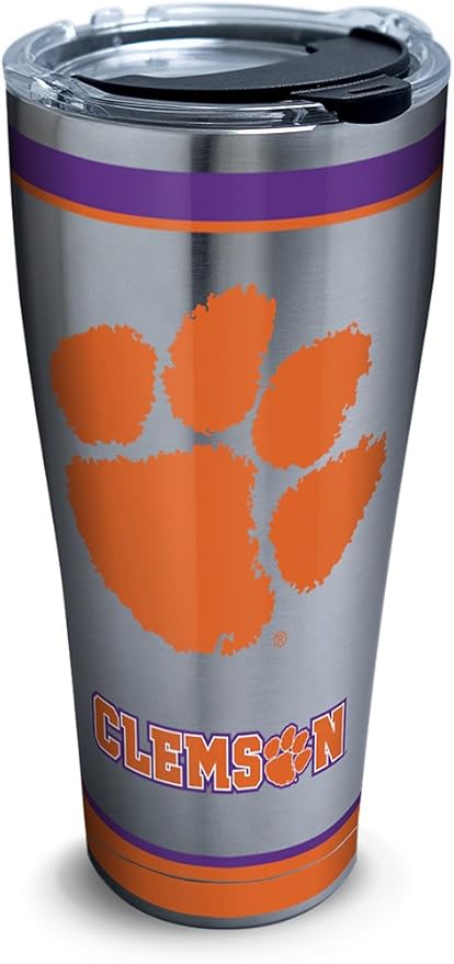 Tervis Made in USA Double Walled Clemson University Tigers Insulated Tumbler Cup Keeps Drinks Cold & Hot, 16oz, Emblem