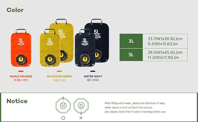 Camping Water Bag, Collapsible Militeries material Water Bladder, Outdoor Traveling Camping Water Storage, Wide Mouth, Washable Reusable BPA Free (0.8Gallon/3L) (MOUNTAIN GREEN)