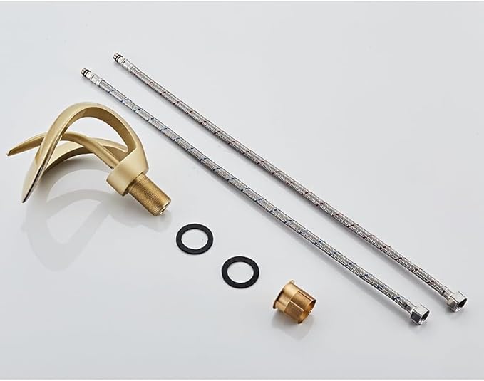 Elegant Bathroom Sink Faucet Single Hole,Cold and Hot Water Basin Sink… (Gold Alien Faucet)