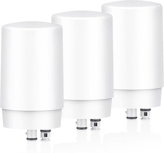 Faucet Water Filter Replacement for Brita Faucet Filter，Brita FR-200, FF-100 Replacement Filter-3 piece,White