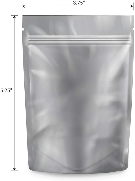 Mylar Bags Smell Proof 1/8 Ounce Black/Clear - 1000 Count 5.25" X 3.75" 6mill Thickness Mylar Bags For Food Storage - Resealable Bags - Smell Proof Bags - Dispensary Packaging