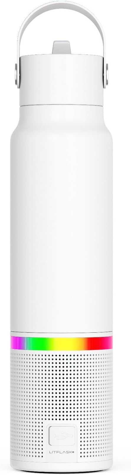 Smart Water Bottle with Premium Bluetooth Speaker, Portable Charger, LED Light, Hands-Free Mic, Insulated Stainless Steel, Straw Lid, BPA-Free, 20oz - Mix & Match Colorways