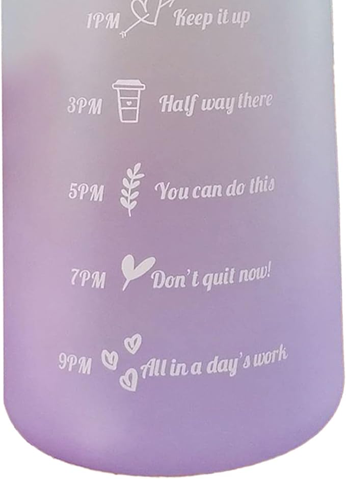 Frosted Gradient Color Water Bottle with Straw, 2000ml Leakage Proof Sports Bottle for Office, Gym, Outdoor(Light Green)