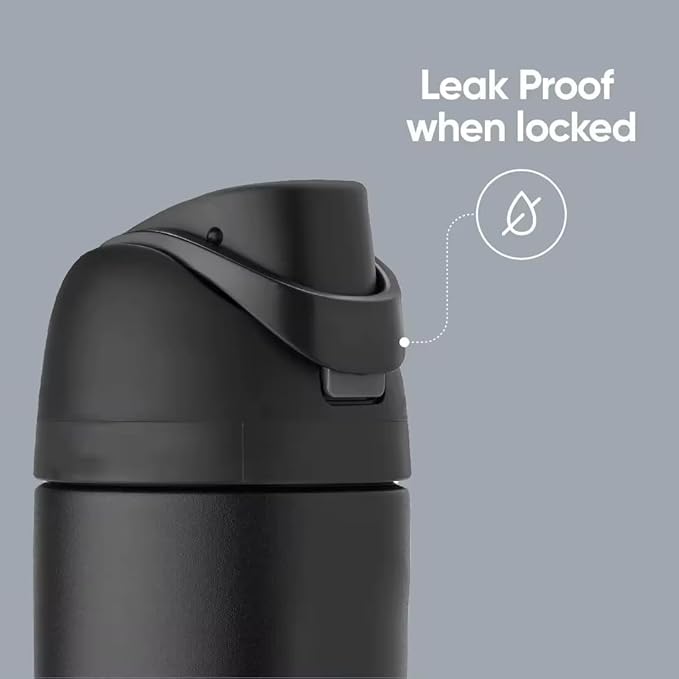 Premium Stainless Steel Water Bottle – Leak-Proof, BPA-Free with Straw and Grip – perfect for Travel, Sport, Gym and Outdoor Adventures.(White, 20 Oz)