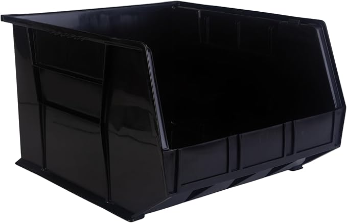 Hudson Exchange 18" x 16.5" x 11" (3 Pack) Plastic Stackable Storage Bin and Hanging Container, Black