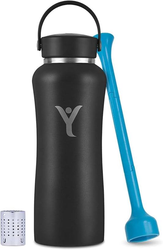 DYLN Alkaline Water Bottle | Portable Hydrogen Water Bottle Creates Hydrogen-Rich Water up to 9.5 pH | Vacuum Insulated Stainless Steel Keeps Water Cold for 24 Hours