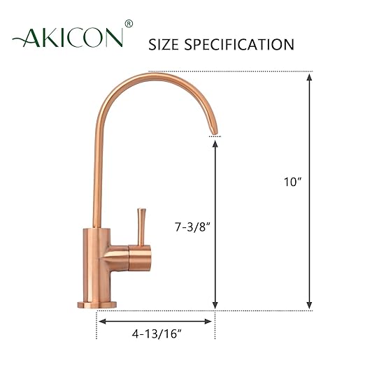 Copper Finish Kitchen Water Filter Faucet Fits Most Reverse Osmosis Units or Water Filtration System in Non-Air Gap, Only for Cold Water