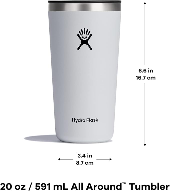 Hydro Flask All Around Stainless Steel Tumbler with Lid and Double-Wall Vacuum Insulation