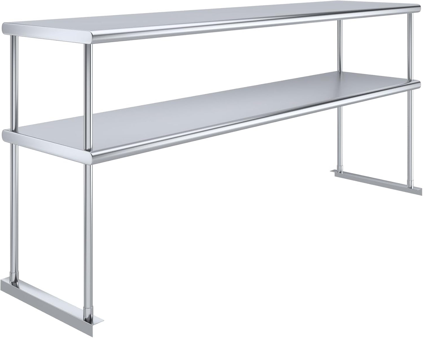 AmGood Stainless Steel Double-Tier Shelf | Work Table Overshelf | NSF Certified | Fits Over Tables | Many (72 in. Long x 18 in. Deep)