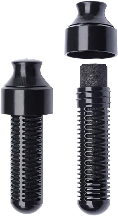 Bobble Classic Water Bottle, Filtered Water, BPA-Free Reusable Bottle, Soft Touch Carry Cap with Replaceable Carbon Filter for Sustainable Water and Hydration 34 oz - 2 Pack (Black)