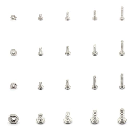 320pcs #2-56#4-40#6-32#8-32 UNC Stainless Steel Phillips Pan Head Machine Screws Nuts Assortment Kit