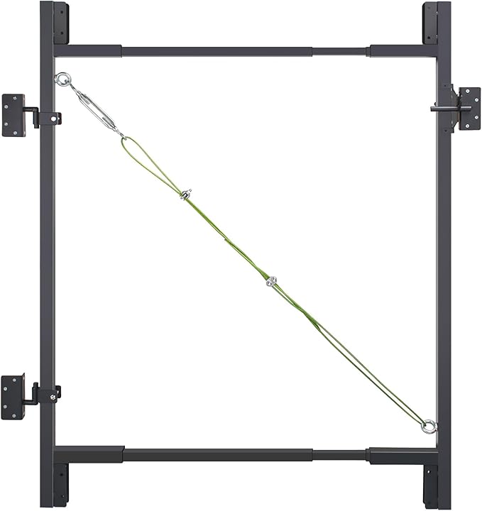 Heavy Duty Fence Gate Kit 36"-72" Adjustable DIY Wood Gate Building Kit, Fits 1"x4" & 2"x4" Wood for 4-5 ft Gates