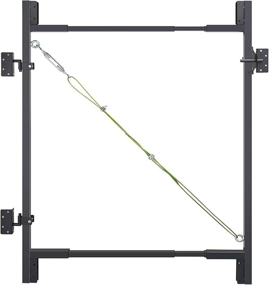 Heavy Duty Fence Gate Kit 36"-72" Adjustable DIY Wood Gate Building Kit, Fits 1"x4" & 2"x4" Wood for 4-5 ft Gates