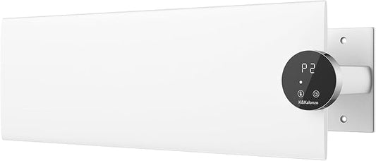 K&KALONZO Electric Towel Warmer, 18.8" W x 4.8" H Wall-Mounted Towel Heater with Built-in Timer, Waterproof Aluminum Towel Warmer for Bathroom, Support Plug-in and Hardwired, White, K1-R-W