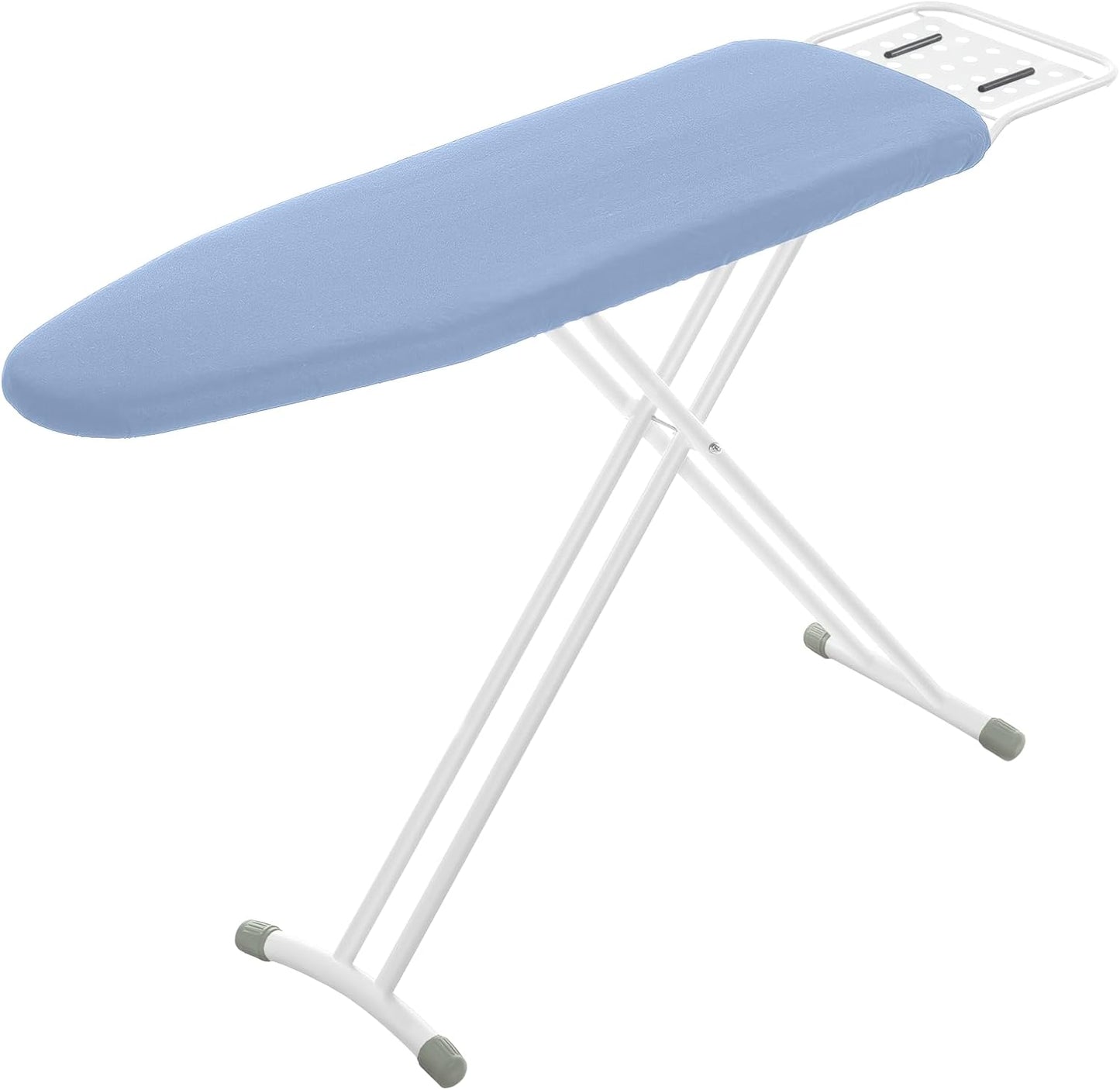 Full Size Ironing Board with Iron Rest, Heavy Duty Compact Ironing Board 43"x13" with Thick Cover and Pad, Height Adjustable Sturdy Iron Stand, Blue