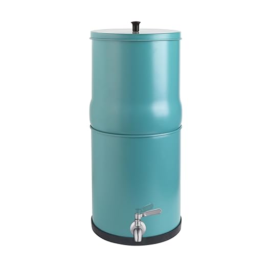 Amwater NSF/ANSI 42&372 Certification 2.25Gallon Stainless Steel Gravity-Fed Filter System,304 Stainless Steel Countertop System