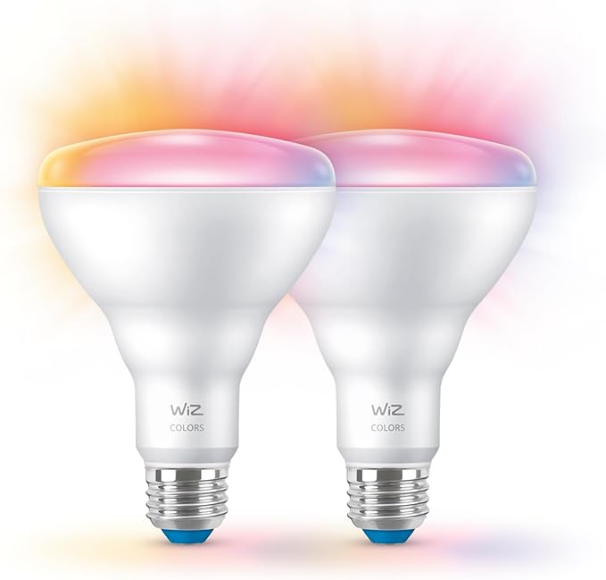 WiZ Connected 65W BR30 LED Smart Light Bulbs - 4 Pack - Connects to Your Wi-Fi - E26 Smart Bulb - Control with Voice or App + Activate with Motion - Matter Compatible