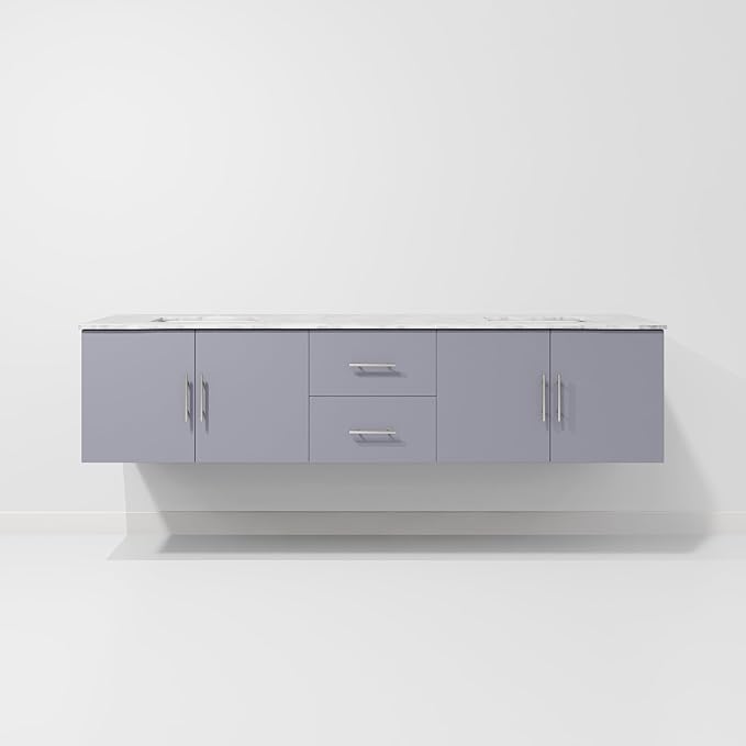 Sonoma 80 in. W x 22 in. D Dark Grey Double Bath Vanity and Carrara Marble Top