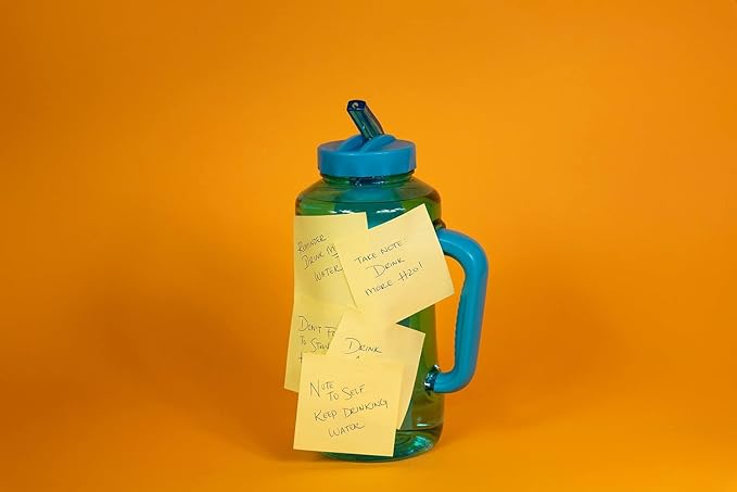 COOL GEAR 2-Pack 80 oz Big Freeze Sports Water Bottle with Freezer Stick and Handle | Hydrating Colored Water Bottle - Blue