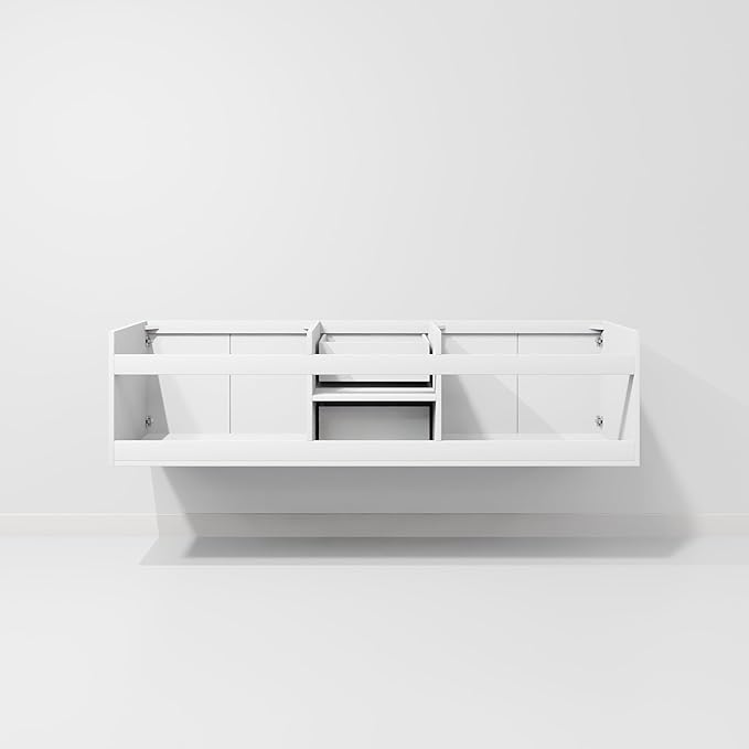 Sonoma 72 in. x 22 in. D Glossy White Double Bath Vanity and Carrara Marble Top